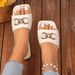 Metal Buckle Outdoor Slippers, 2026 Ew Foreig Trade Summer Model, Flat-soled Square-toed Casual Beach Sadals For_vogvips.com