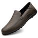 Euro Step 2025 New Trend British Style Large Size Casual Men's Slip-On Solid Color Shoes_vogvips.com