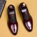 Genuine Cow Leather Brogue Wedding Business Men Casual Flats Vintage Handmade Oxford Shoes For Men Black Burgundy 2024_vogvips.com