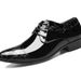 New Shiny Business Dress Leather Fashionable Casual Shoes, Men's Plus Size Lace Up, Wear-resistant And Breathable_vogvips.com