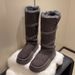 Tall Snow Boots Women's Fleece Fleece Long Tube Thick Bottom But Knee Belt Buckle Snow Cotton Boots_vogvips.com