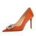 K Wind Spring And Autumn Banquet Women S Super High Heels Shallow Notched Satin Rhinestone Button Single Shoes_vogvips.com