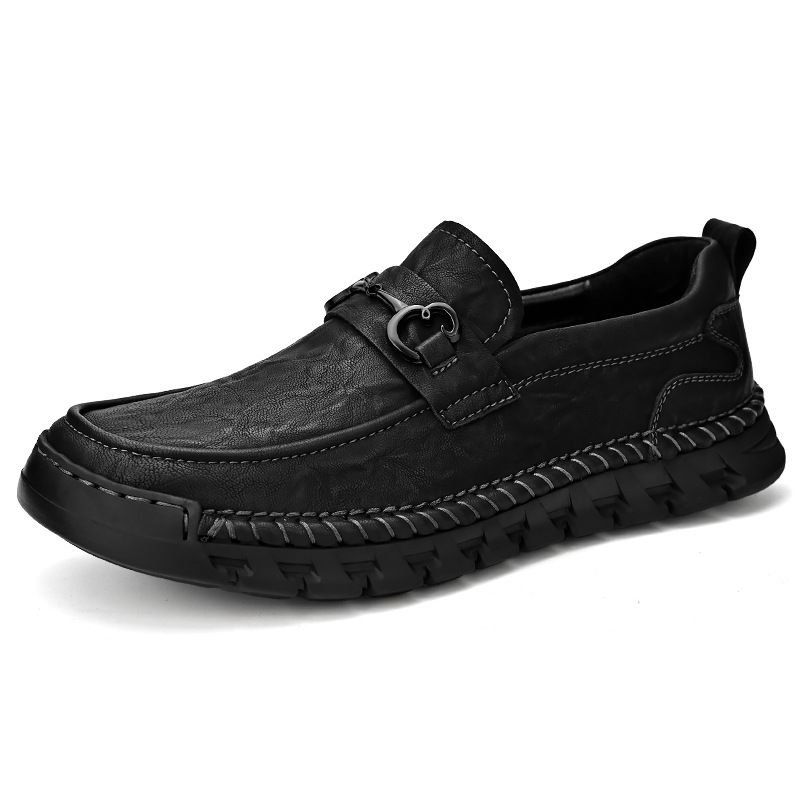 Men's Autumn Trend Versatile Flat Slip-On Loafers, Anti-Slip Casual Leather Shoes_vogvips.com