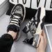 Men's Breathable Summer Casual Sneakers - Fashionable Thick Sole Canvas Shoes For Youth, Lightweight & Comfortable, Blue/Black"_vogvips.com