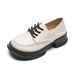 Platform-soled Small Leather Shoes Women's College Style New Autumn Lace-up Loafers Women's Soft Soles_vogvips.com