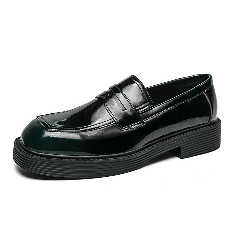 2025s 2025 New Large Size Square Loafers For Men Patent Leather Glossy Height Increasing British Casual Hairstylist Big Toe_vogvips.com