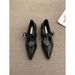 2025 Spring And Autumn New Pointed Coarse Heel Versatile Low Order For Women With One Button Soft Leather Single Shoes_vogvips.com