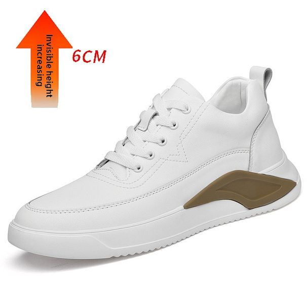 Height-increasing Shoes Men's Two-layer Leather Casual Sports Board Shoes Invisible Inner Height-increasing Men's Shoes Xiaobai_vogvips.com