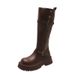 Two-Way Thick-Soled Over-the-Knee High For Women, British Style Belt Buckle Riding Boots, Melard Versatile Long Boots_vogvips.com