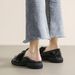 Weiwei Girl 600 32 Thick Soled Loafers Women's Spring And Autumn Retro Small Leather Shoes Black Bow Soft Soled Shoes_vogvips.com