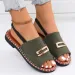 Flat Bottomed Beach 2026 Summer New Metal Plus Size Cloth Sandals_vogvips.com