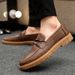 Advanced Casual Black British Style Men's Formal Leather Shoes, Waterproof And High-end Sports Round Toe Anti Slip, New_vogvips.com