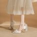 Women's Shoes Elegant White Pointed-Toe High Heels For Women - Versatile Wedding & Party Shoes With Adjustable Ankle Strap - PU Leather Pumps_vogvips.com