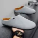 Men's Suede Clogs Slip On Casual Flat Shoes Comfortable Non Slip Slippers Outdoor And Indoor Universal_vogvips.com