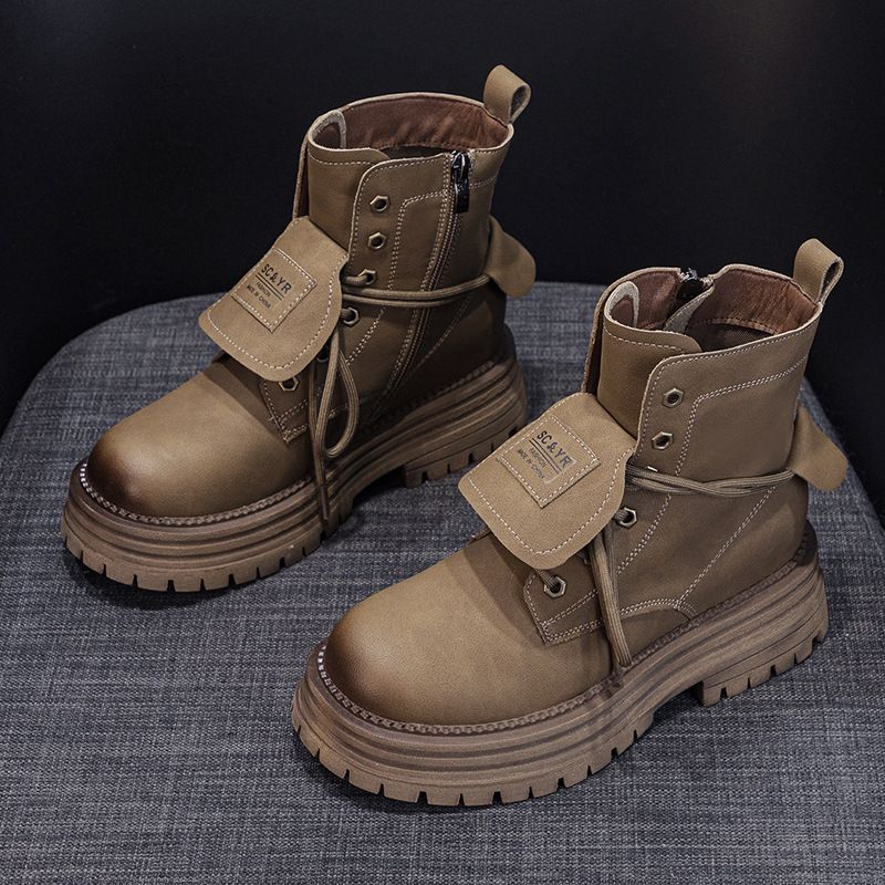 Martin Boots Women's Retro Casual Simple Versatile Short Boots Travel Mountaineering Rhubarb Boots_vogvips.com