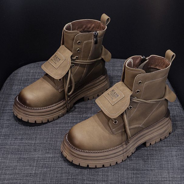 Martin Boots Women's Retro Casual Simple Versatile Short Boots Travel Mountaineering Rhubarb Boots_vogvips.com
