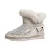 Snow Boots For Women New Winter Warm Fur Integrated With Plush Thick Bread Northeast Cotton Shoes_vogvips.com