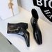 2323-2 Vintage British Style Square-Toe Fashion Versatile Women's Ankle With Back Zipper And Internal Height Increase_vogvips.com