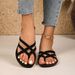 Cross-border Summer New Sandals, Foreign Trade Plus-size Flat Slippers, Cross-cutout Strap Beach Sandals_vogvips.com