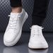 Genuine Leather Men's Shoes New Sports Height-enhancing Casual Shoes Men's Breathable And Versatile Wear-resistant White Shoes_vogvips.com