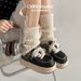 Casual Flat Bottom Round Toe Platform Thick-soled Spring Autumn PU Sneakers Fashionable Shoes Women 6_vogvips.com