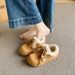 Doudou Shoes Boken Velvet Boken Shoes Lamb Wool Loafers Women's Flat Wool Cotton Shoes_vogvips.com
