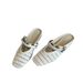 French Retro Style Women's Woven Hollow out Mule Sandals 5 Cm Hidden Wedge Heel Closed Toe Elegant Shoe_vogvips.com