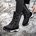 Women's Winter Snow Boots With Fleece Lining - Waterproof Rubber Sole, Cross Strap Design, High Top Warm Boots For Outdoor & Daily Wear_vogvips.com
