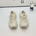 Chunky Sneakers With Rhinestones - Light Luxury Platform Shoes For Women, Breathable Mesh Lining, Round Toe, Casual Slip-On Shoes For All Seasons_vogvips.com