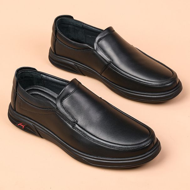 Euro Step Men's Genuine Leather Slip-On Loafers Driving Comfortable Breathable Korean Style Casual Shoes_vogvips.com