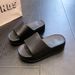 Summer New Women's Thick Bottom 5.5cm Height Increase Outer Wear One-word Drag Stepping On Shit Slippers EVA_vogvips.com