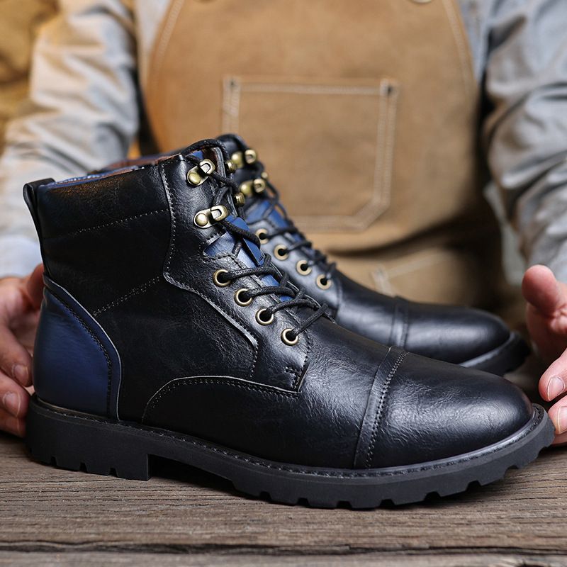 Martin Boots Men's Retro Leather Boots High-top Tooling Boots_vogvips.com