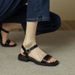 Retro Simple One-strap Roman Sandals Women, Summer Flat Soft-soled Thick-soled Beach Open-toe Large Size Student Shoes_vogvips.com