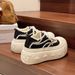 Women's Canvas Lace-Up Boots Chunky Heel Thick Sole Versatile Casual Shoes 2025 Fall/Winter New_vogvips.com