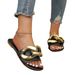 Metal Chain Bottomed Flip Flops For Women Wearing Oversized Flat Heeled Beach Sandals_vogvips.com