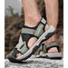 2024 Summer Men's Large Size Sandals Outdoor Beach Shoes Velcro Toe Sandals Head Layer Leather Breathable Casual Shoes_vogvips.com