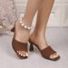 Plus-size Mid-he Sandals For Women, 2026 Summer New Korean Style, Fly-knit, Fashionable And Stylish With A High-end_vogvips.com