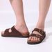 CRACOMIN Fashion Women's Cork Slippers Cork Flats Sandals Classic Summer Beach Shoe Outdoor Clogs Sandals With Adjustable Buckle_vogvips.com