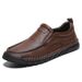 Men's Casual Leather Shoes Autumn Genuine Leather Soft Sole Slip-Resistant Hand-Stitched Slip-On Loafers Moccasins_vogvips.com