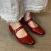Fairy Style Soft Leather Ballet For Women 2024 Autumn New Loafers Flat Shallow Mouth Single To Match Dresses Mary Jane_vogvips.com
