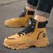 Men's Martin Boots Autumn Breathable High-Top Work Shoes Korean Version Versatile Thick-Soled Short Boots Trendy Shoes_vogvips.com
