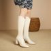 A6991-2 Knight For Women, High V-Mouth White Thick Leg Large Tube Circumference Boots, Over-the-Knee Long Boots_vogvips.com