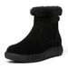 Womens Winter Snow Boots Ankle Fur Warm Shoes Lined Ladies Round Toe Side Zip Flat Warm Shoes_vogvips.com