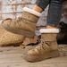 SHLIANG New Women's Thick Bottom Snow Boots Round Toe Fashionable Lace Up Short Casual Warm Cotton Shoes Winter Essential Footwear X0063_vogvips.com