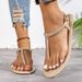 Cross-border Foreign Trade European And American Rhinestone T-strap Fashion Versatile Beach Vacation Soft-soled_vogvips.com