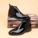 Fashion Men's High-top Leather Shoes Pointed Toe Slippers Chelsea Booties_vogvips.com