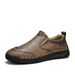 Men's Shoes: Large-Sized Hand-Stitched Casual Shoes, Soft-Soled Wide-Toe Business Leather Shoes, Men's One-Foot Bean Sho_vogvips.com