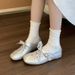 Uniquely Designed, Ugly And Cute Square Toe Height Increasing Small Leather For Women, Mary Jane Single Shoes, Lace Up_vogvips.com
