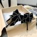 Sexy Pointed Women's Rhinestone Bow Shallow Mouth Autumn New Super High Heels Single Shoes Women_vogvips.com