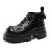 Thick-soled Heightening Derby Shoes Retro Punk Ruffian Handsome Locomotive Leather Shoes Short Boots_vogvips.com